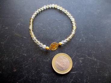 Preview: Armband, Citrin, gelb, Sterlingsilber, vergoldet, Edelweiß, Symbolarmband, Tracht, Dirndl