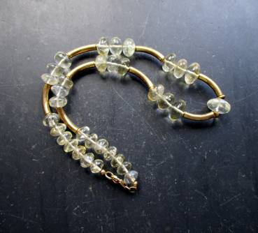 Kette, Citrin, gelb, Sterlingsilber, vergoldet, Schmuck, Frauen