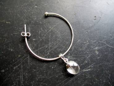 Preview: Ohrring, Creole, Sterlingsilber, Anhänger Mondstein, Schmuck, Mädchen, Frauen