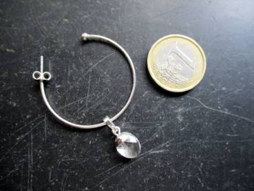 Ohrring, Creole, Sterlingsilber, Anhänger Mondstein, Schmuck, Mädchen, Frauen