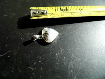 Preview: Anhänger, Silber, Opal, Dendritenopal, Sterlingsilber, weiß/schwarz, Unisex