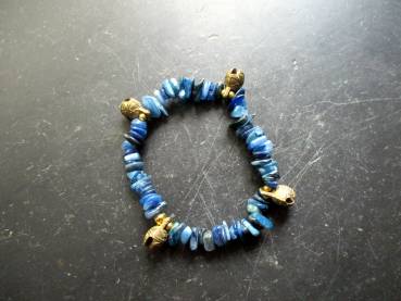 Preview: Armband, Disthen, blau, Glöckchen, Messing, Schmuck, Frauen