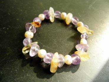 Armband, Amethyst, Perle, Citrin, Schmuck, Frauen, gelb, lila, weiß