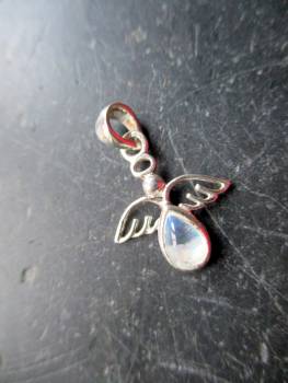 Engel, Anhänger, Sterlingsilber, Mondstein, weiß, Schmuck, Frauen , Mädchen