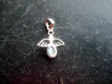 Engel, Anhänger, Sterlingsilber, Mondstein, weiß, Schmuck, Frauen , Mädchen