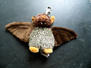 Schlüsselanhänger, Taschenanhänger, Anhänger, Rucksack, Fledermaus, baun, Plüsch, flauschig