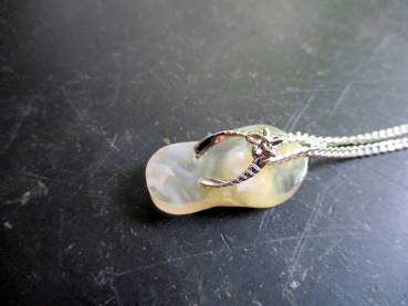Preview: Kette, Sterlingsilber, Anhänger,  Schuh, Flip Flop, Blumenachat, Schmuck, Frauen
