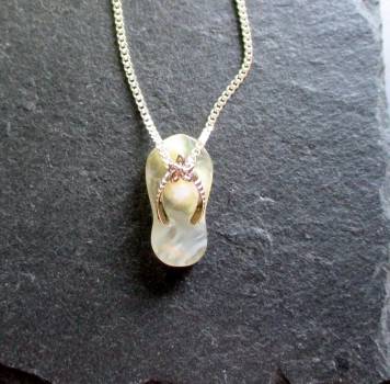 Kette, Sterlingsilber, Anhänger,  Schuh, Flip Flop, Blumenachat, Schmuck, Frauen
