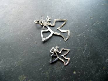 Anhänger, Taube, Friedenstaube, Silber, Schutz, klein, Kinder, Schmuck