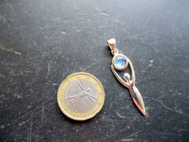 Göttin, Gaja, Silberanhänger, Mondstein,  Erdmutter, Silber, Schmuck