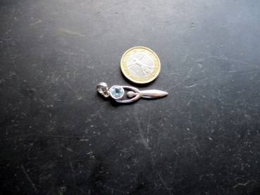 Göttin, Gaja, Silberanhänger, Aquamarin, facettiert,  Erdmutter, Silber, Schmuck