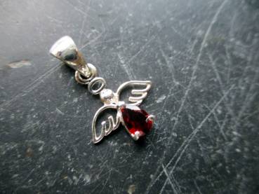 Engel, Anhänger, Sterlingsilber, Granat, facettiert, rot, Schmuck, Frauen , Mädchen