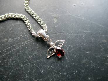 Engel, Anhänger, Sterlingsilber, Granat, facettiert, rot, Schmuck, Frauen , Mädchen
