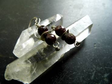 Preview: Ohrring, Ohrhänger, Silber, Granat, rot, Schmuck, Frauen