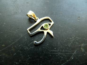 Preview: Auge, Horusauge, Anhänger, Sterlingsilber, Peridot, facettiert, Ägypten, Schutz, Auge