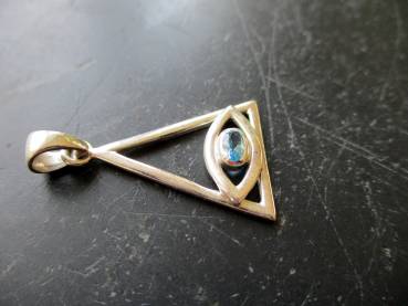 Preview: Anhänger, Aquamarin,  Horus, Horusauge, Auge, Ägypten, Schutz, Silber