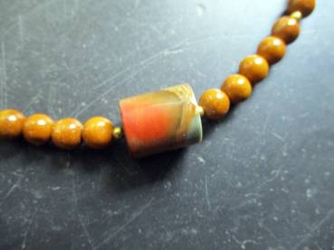 Preview: Kette, Jaspis, braun, Polychromjaspis, Sterlingsilber, vergoldet, Schmuck, Frauen