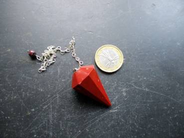 Preview: Pendel,Jaspis, rotl, Metall, Magie, Wicca, Esoterik