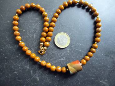 Kette, Jaspis, braun, Polychromjaspis, Sterlingsilber, vergoldet, Schmuck, Frauen