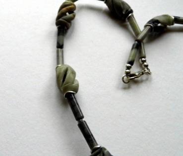 Preview: Kette,Jaspiskette, Jaspisstäbchen, Röhrchen, Jaspis, Kette, Schmuck