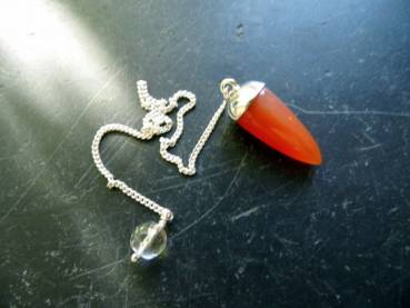 Pendel, Sterlingsilber, Spitzpendel, Karneol, orange, Wicca, Schamane