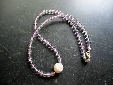 Preview: Kette, Sterlingsilber, Aethyst, hell, Kugel, Druse, Schmuck, Frauen