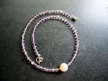 Kette, Sterlingsilber, Aethyst, hell, Kugel, Druse, Schmuck, Frauen