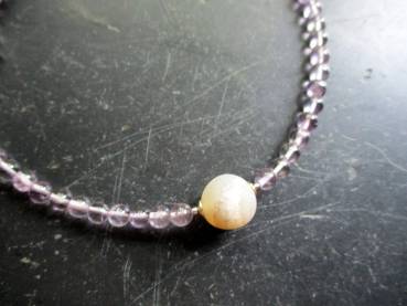Preview: Kette, Sterlingsilber, Aethyst, hell, Kugel, Druse, Schmuck, Frauen