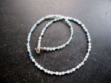 Kette, Aquamarin, hellblau, Sterlingsilber, Zwischenteile, Schmuck, zierlich, Frauen
