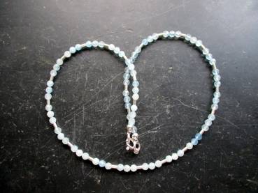 Preview: Kette, Aquamarin, hellblau, Sterlingsilber, Zwischenteile, Schmuck, zierlich, Frauen