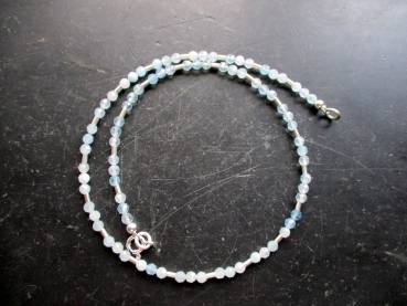 Preview: Kette, Aquamarin, hellblau, Sterlingsilber, Zwischenteile, Schmuck, zierlich, Frauen