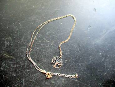 Kette, Anhänger, Baum des Lebens, zierlich, Sterlingsilber, Schmuck, Frauen