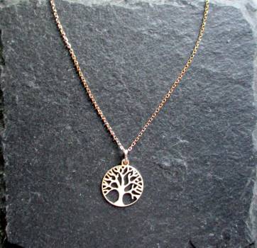 Kette, Anhänger, Baum des Lebens, zierlich, Sterlingsilber, Schmuck, Frauen