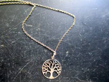 Kette, Anhänger, Baum des Lebens, zierlich, Sterlingsilber, Schmuck, Frauen