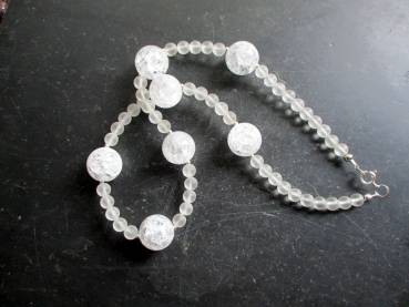 Preview: Kette, Bergkristall, große Kugeln,Sterlingsilber, Braut, Schmuck