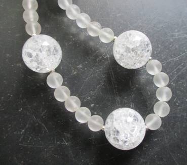 Preview: Kette, Bergkristall, große Kugeln,Sterlingsilber, Braut, Schmuck