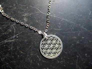 Preview: Kette, Blume des Lebens, Sterlingsilber, heilige Geometrie, Schmuck, Unisex