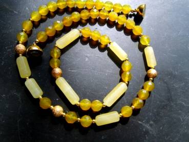 Preview: Ohrring, Sterlingsilber, vergoldet, Ohrhänger, Calcit, gelb, Schmuck, Frauen