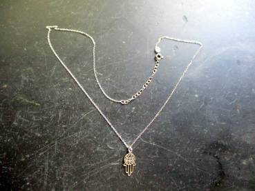 Kette, Anhänger, Hand von Fatima, Sterlingsilber, Unisex, Schutz