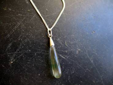 Preview: Anhänger, Tropfen, Fluorit, Silberkette, 40 cm, Schmuck, Frauen