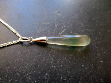 Preview: Anhänger, Tropfen, Fluorit, Silberkette, 40 cm, Schmuck, Frauen