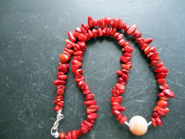 Kette, Koralle, Korallenkette, rot, Kugel, Druse, Schmuck, Frauen, Collier