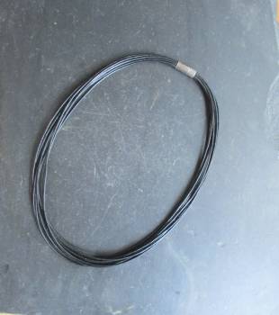 Preview: Kette, Lederband, 10 reihig, schwarz,  Schmuck, Unisex