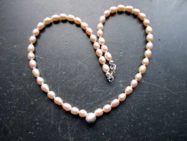 Preview: Kette,Perlen, Süsswasserperlen, zart rosa,  Schmuck, Frauen, Braut