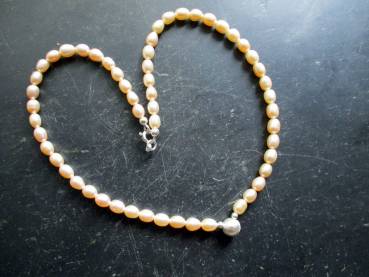 Kette,Perlen, Süsswasserperlen, zart rosa,  Schmuck, Frauen, Braut