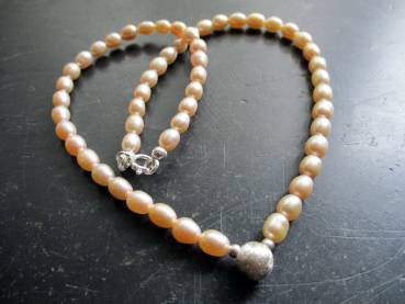 Preview: Kette,Perlen, Süsswasserperlen, zart rosa,  Schmuck, Frauen, Braut