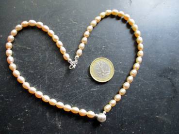 Kette,Perlen, Süsswasserperlen, zart rosa,  Schmuck, Frauen, Braut