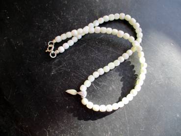 Preview: Kette, Perlmutt, Braut, Hochzeit, Anhänger, Sterlingsilber, Zirkonia