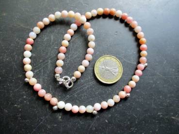 Preview: Kette, Rhodochrosit, rosa, Silberkugeln, Sterlingsilber, Schmuck, Frauen