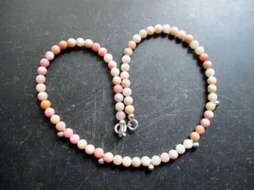 Preview: Kette, Rhodochrosit, rosa, Silberkugeln, Sterlingsilber, Schmuck, Frauen